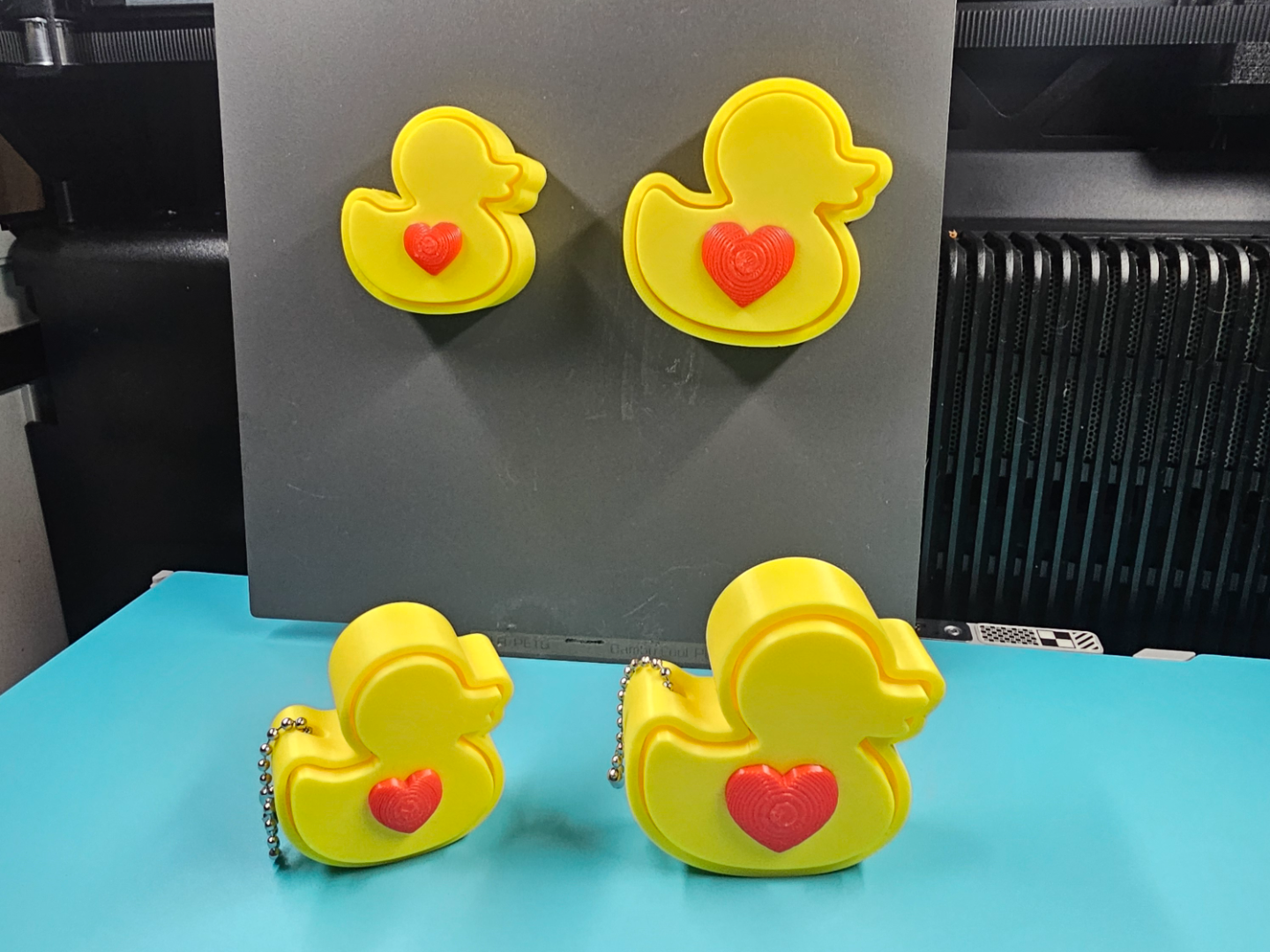 Duck Heart Clicker Keychain Magnet 