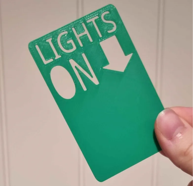 Hotel room card to keep power on - Lights ON!