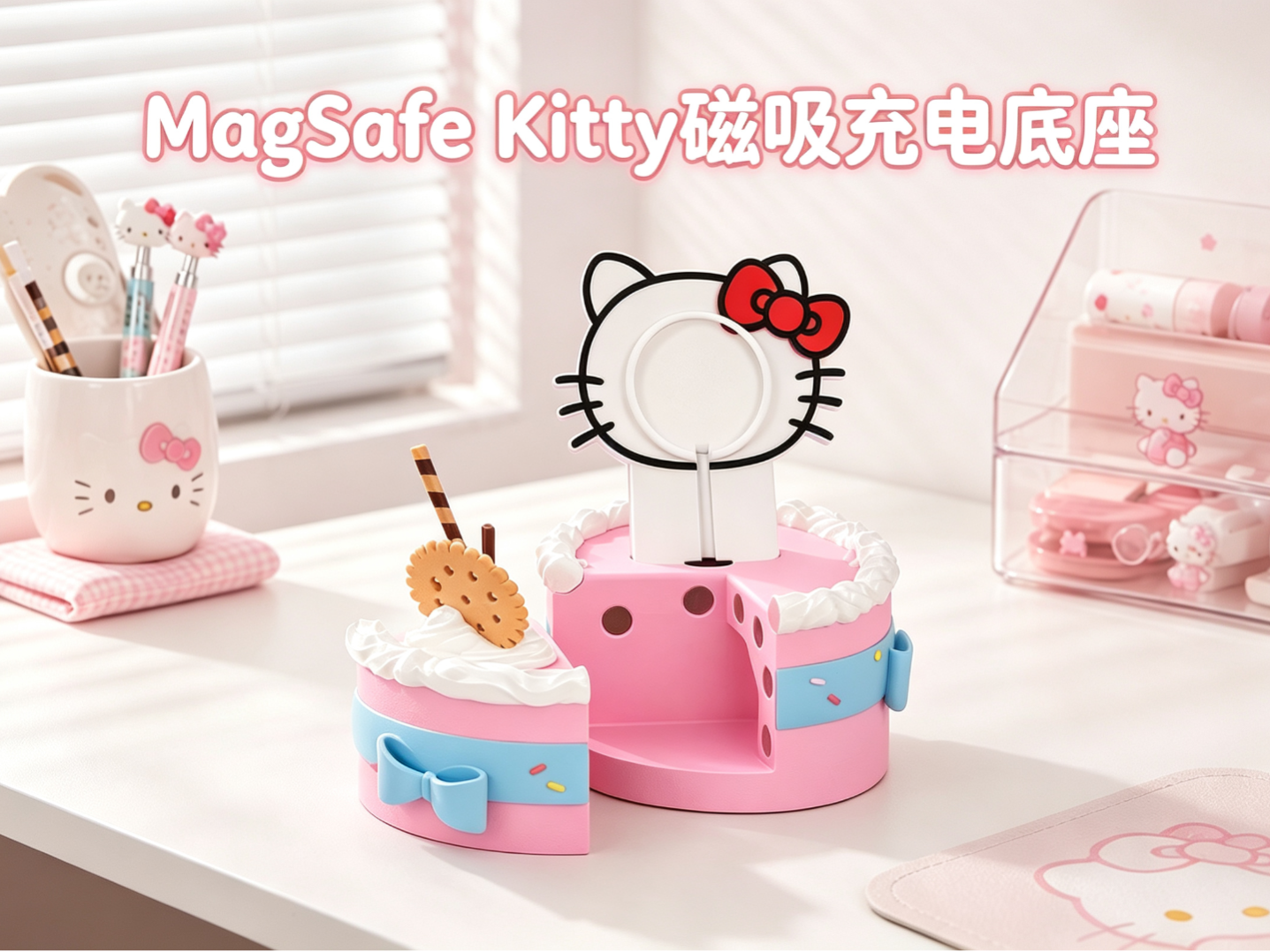 Kitty 奶油蛋糕MagSafe苹果磁吸无线充电底座|手机支架+收纳|Charging Stand - 1