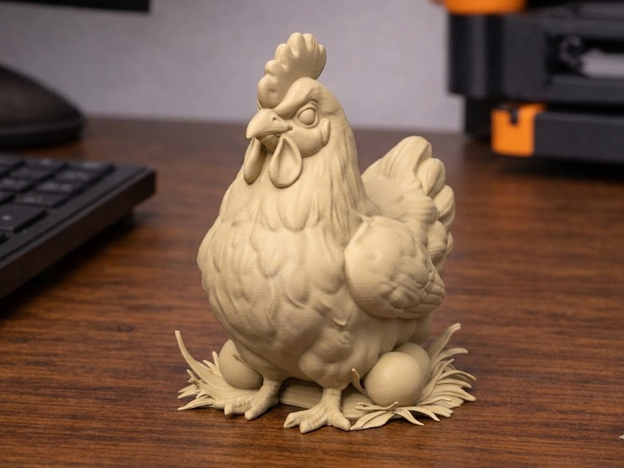 Hen with Eggs – Cute Farm Figurine 3D Print #6/18