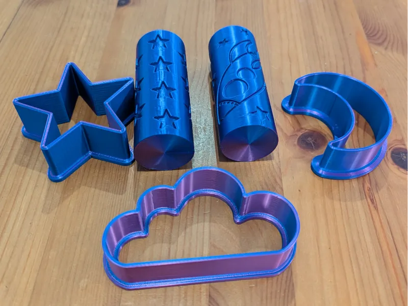 Star, Rocket, Moon & Cloud Roller and Cutter set