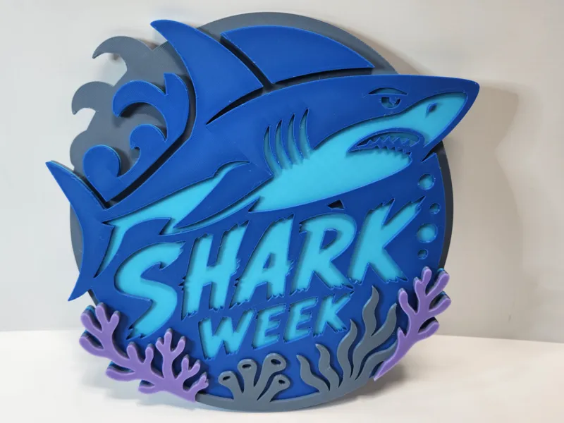 Shark Week Layered 3D Wall Art