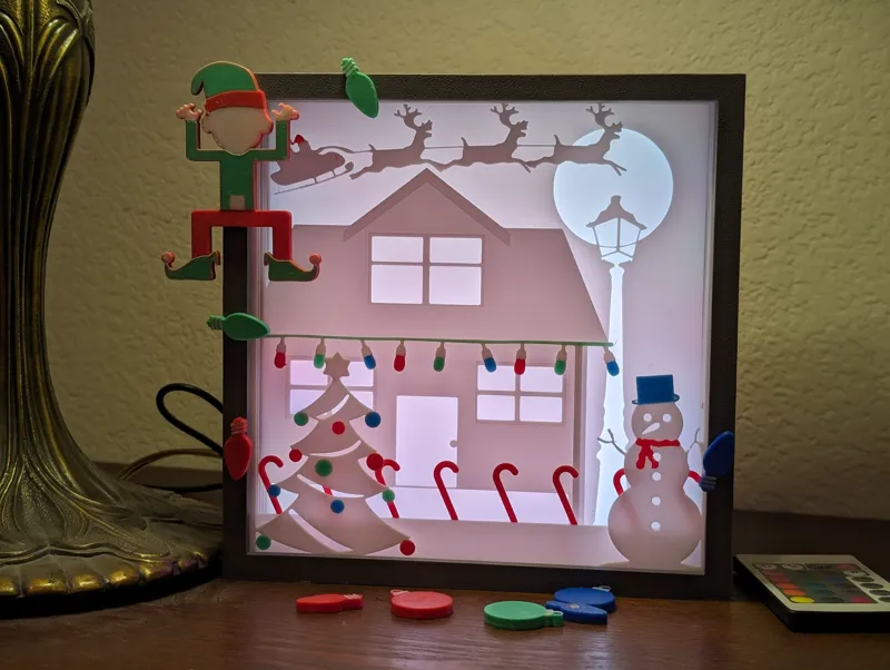 3D Christmas Shadow Light Box