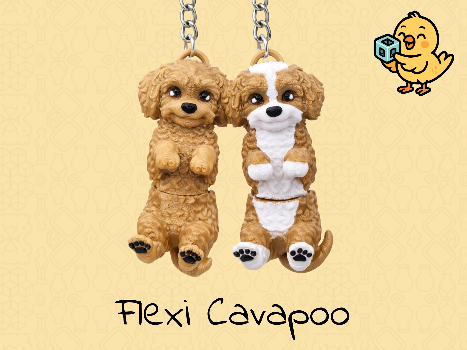 Cavapoo Keychain – Articulated Flexi Dog