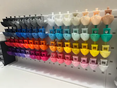 3D Benchy Display Stand Filament Swatches