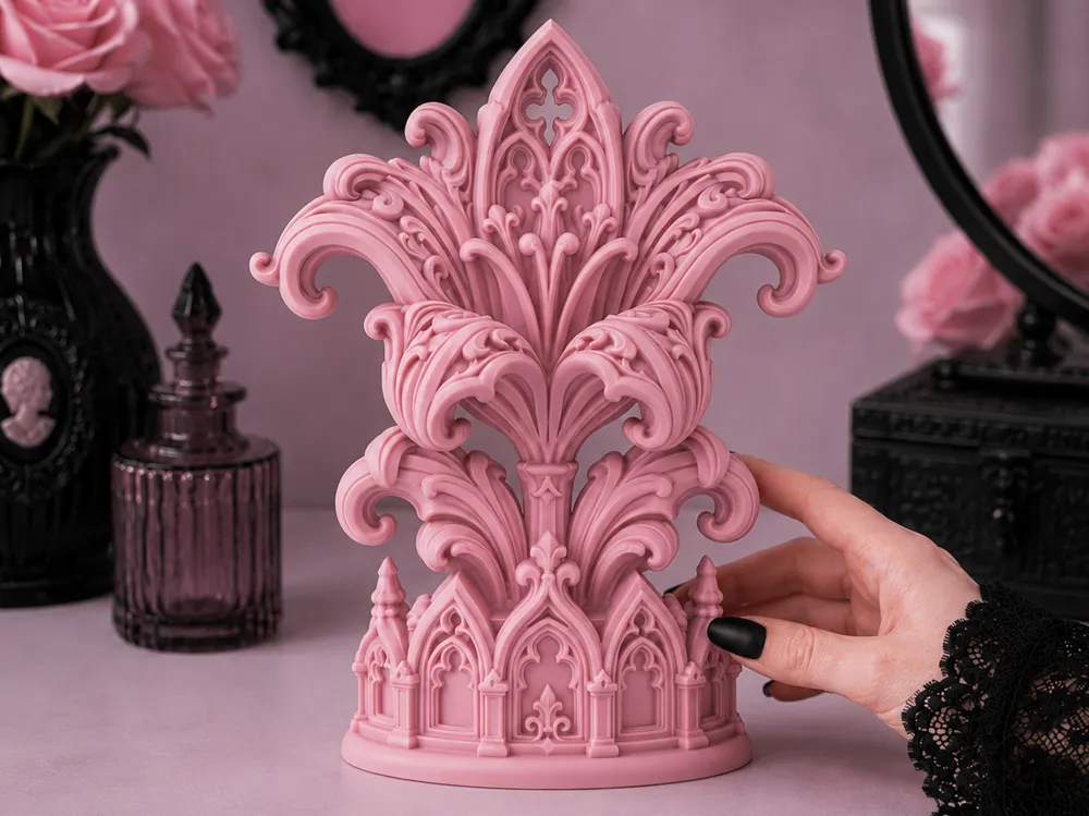 Estante o repisa: Goth Fleur de Lis Cathedral gothic Decor. Referencia del modelo original.