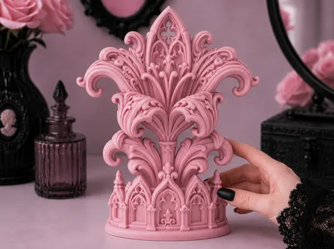 Estante o repisa: Goth Fleur de Lis Cathedral gothic Decor — referencia de MakerWorld