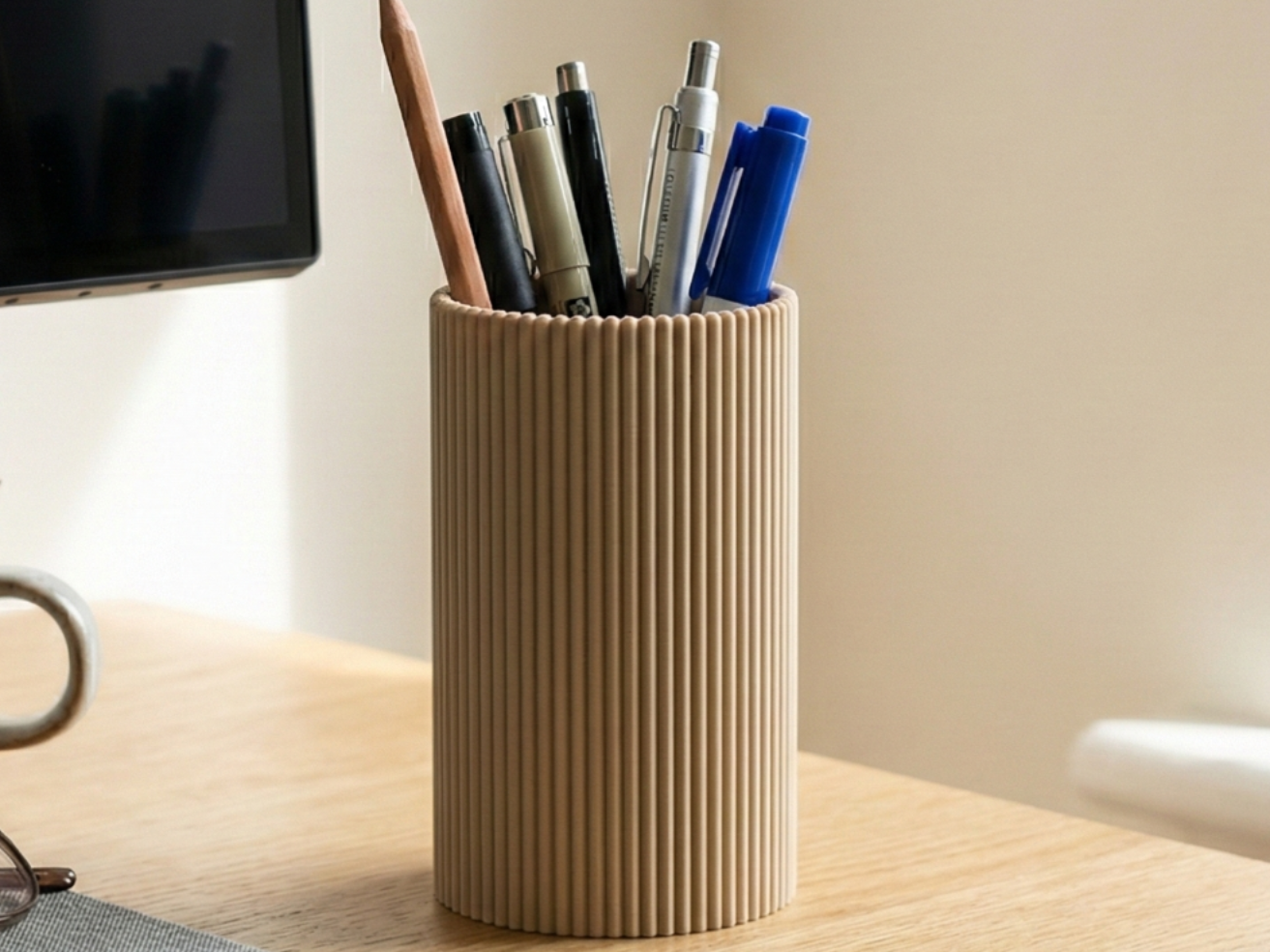 "RYO" - Japandi Pen Holder & Minimalist Desk Decor