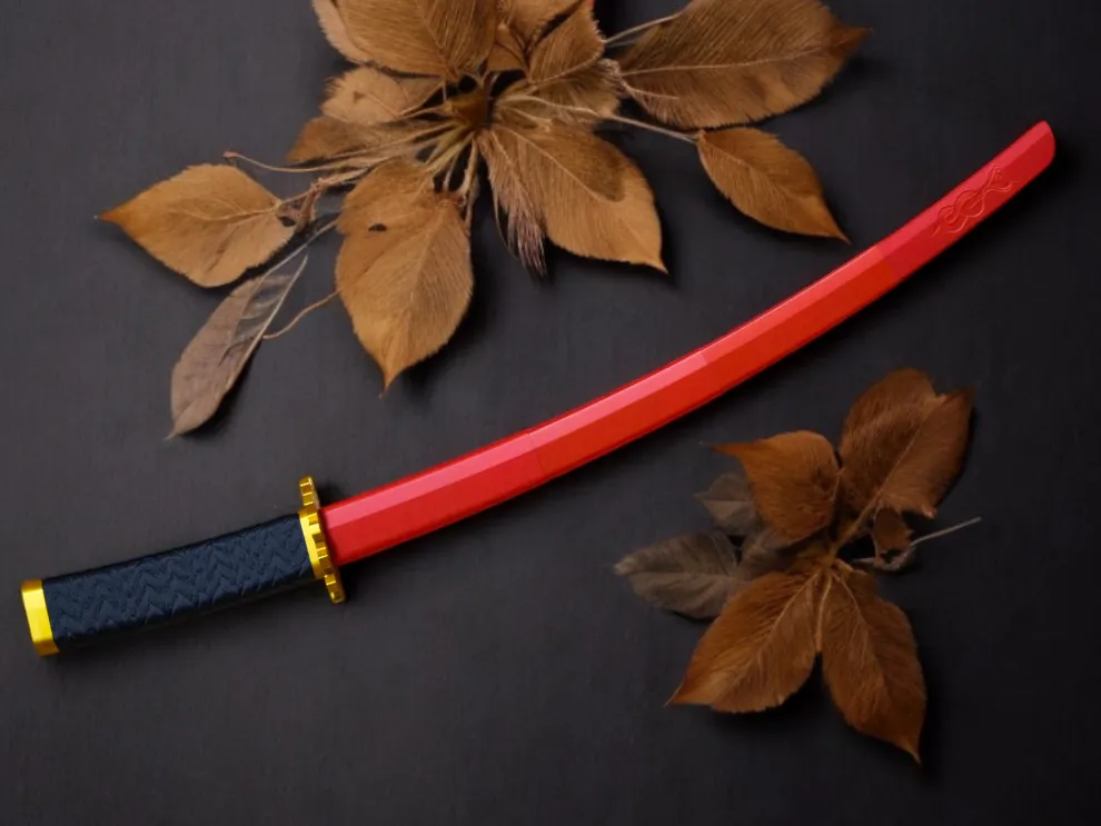 snake sword with scabbard and display rack view 3