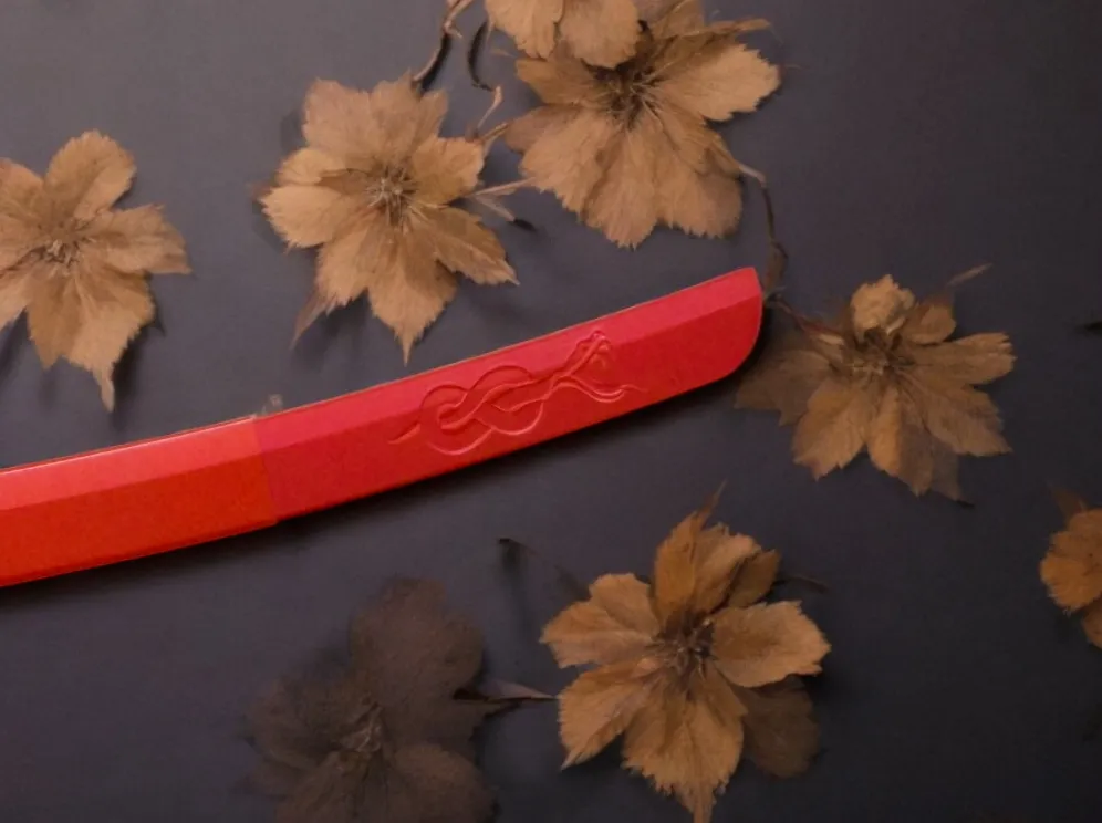 snake sword with scabbard and display rack view 4