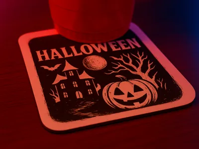 Halloween pumpkin coaster