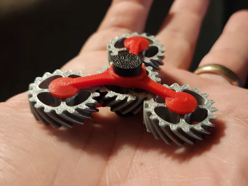 Fixed Helical Gear Fidget Spinner