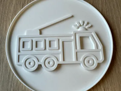 Fire Truck Kids Paint Plate - Practice painting