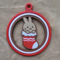 Bunny in a Christmas stocking