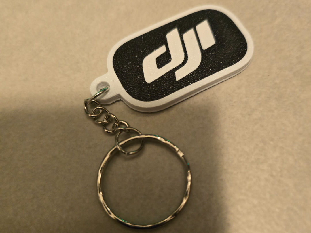 keychain DJI Drone Black and White Minimal design