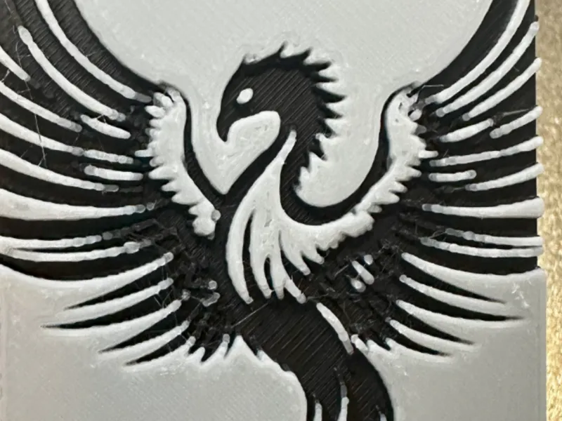 Monochrome Phoenix rising from the flames bookmark