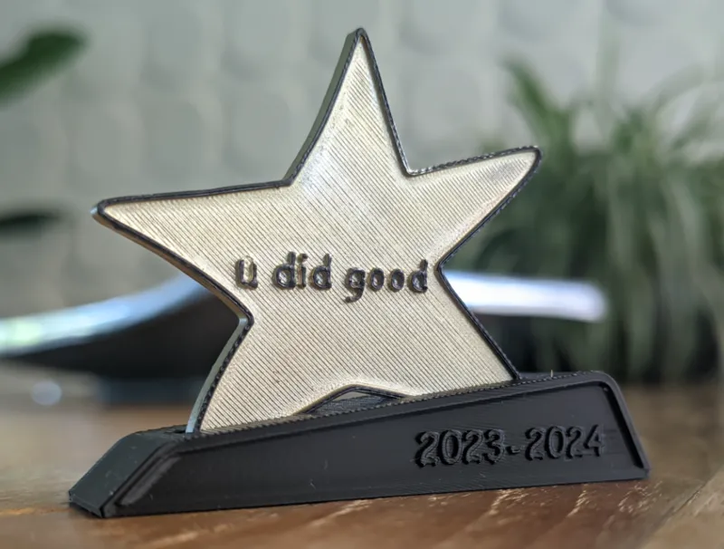 U did good trophy