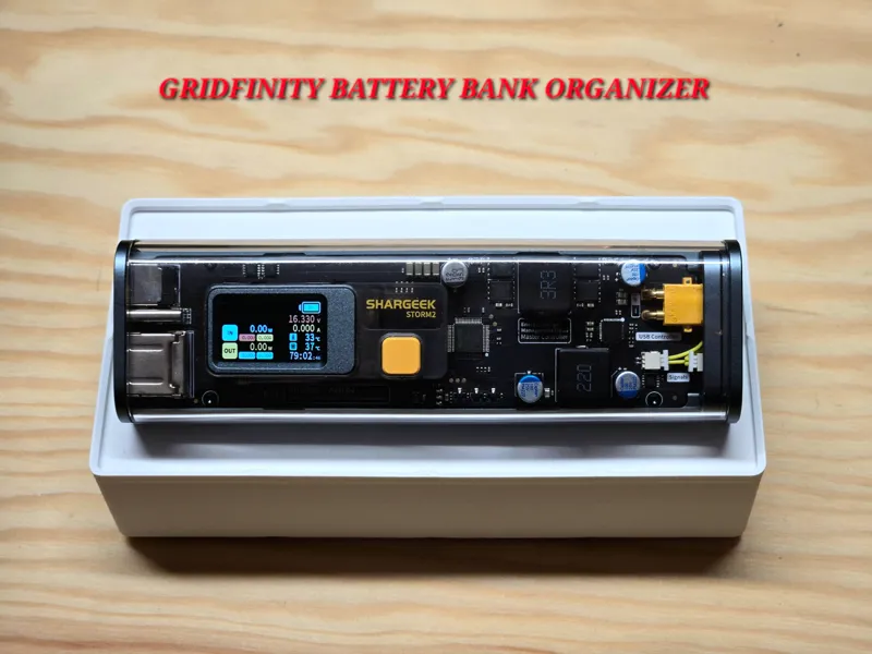 Gridfinity Shargeek Storm 2 Battery Bank Organizer