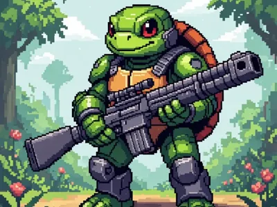 8-bit Mecha Turtle warrior figure