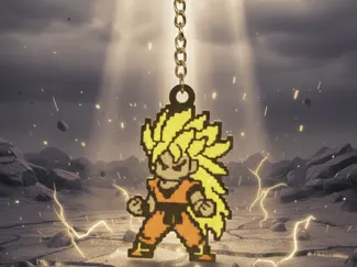 Dragonball Z - SS3 Goku 8-bit Keychain