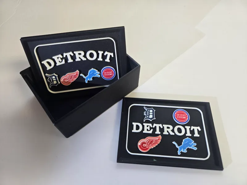 Player Card Box with Detroit Sports Lid