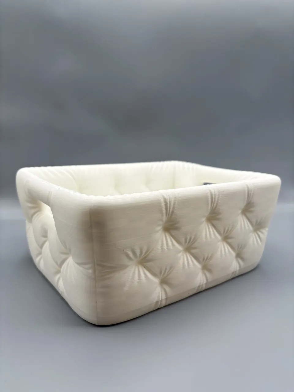 Modern Tufted Bathroom Basket Quilted Organizer view 2