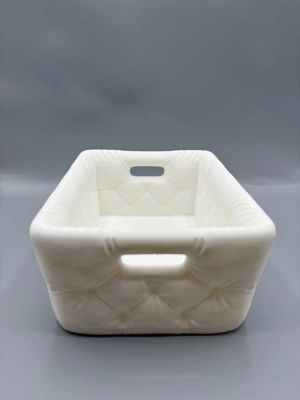 Modern Tufted Bathroom Basket Quilted Organizer view 3