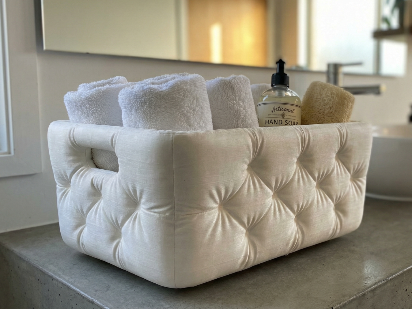 모던 턱트 배스룸 바구니