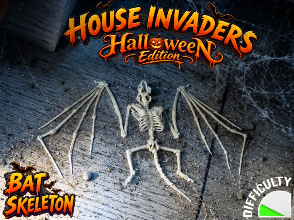 Adorno temático: House Invaders - Bat Skeleton. Referencia del modelo original.
