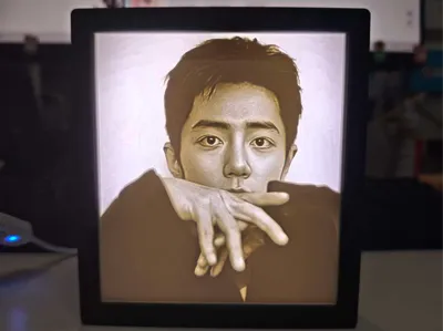 Xiao Zhan lithophane photo, with matching photo frame