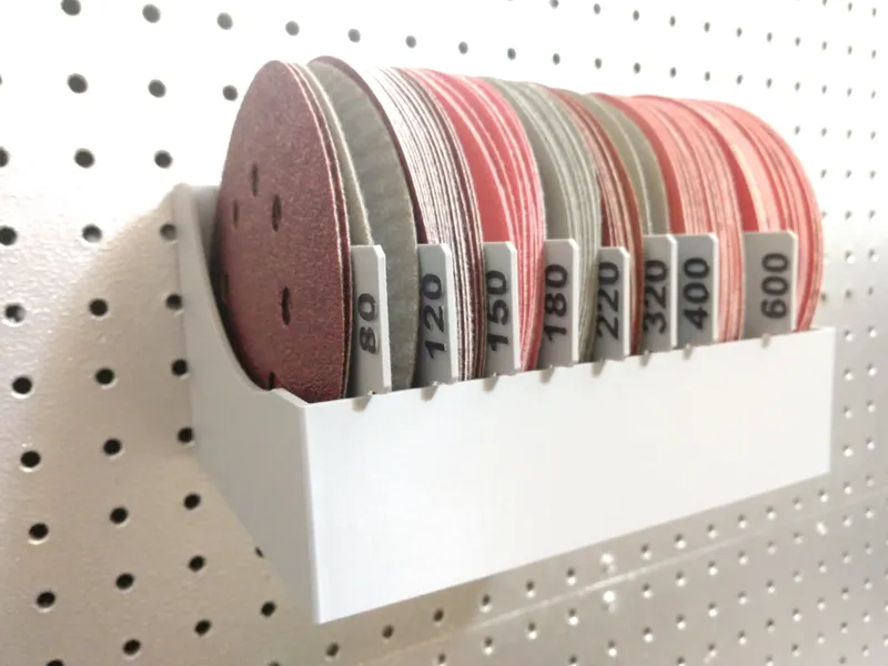 5-inch (125mm) Sanding Disc Organizer for Pegboard