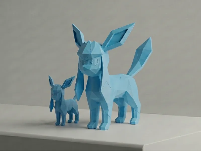 Low Poly Glaceon - Stylized Pokémon Desktop Friend