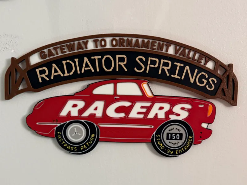 Radiator Springs Racers Attraction sign