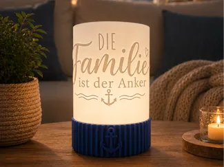 Windlicht "Die Famile ist der Anker"