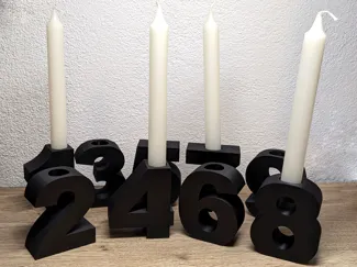 Number Birthday Candlestick Height 8cm