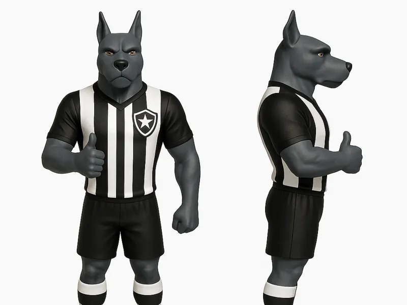 Botafogo Mascot 3D Model – Work in Progress