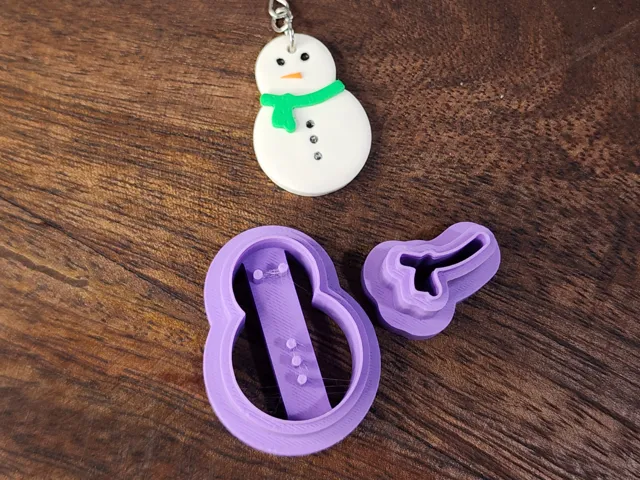 Snowman with scarf earring cutter