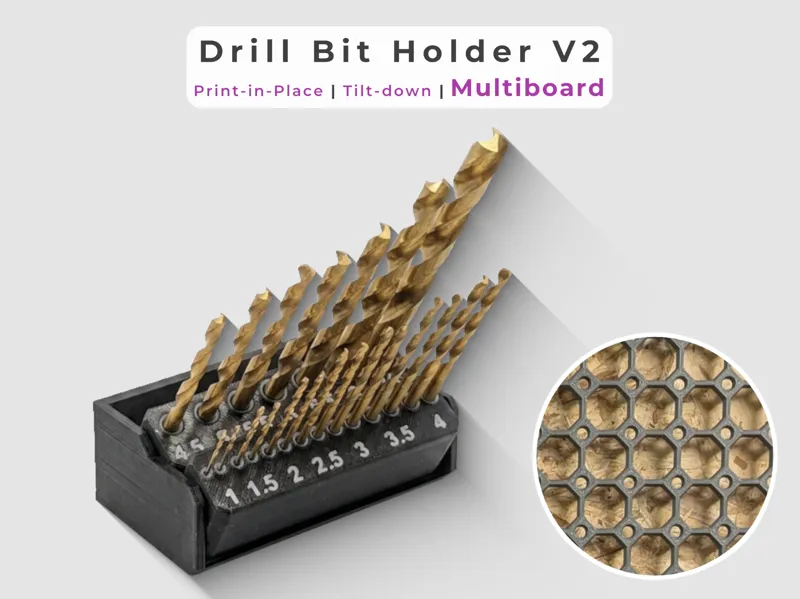Drill Bit Holder v2 (1–10 mm) | Multiboard