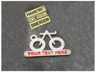 Parametric Bike Keychain with Customizable Text