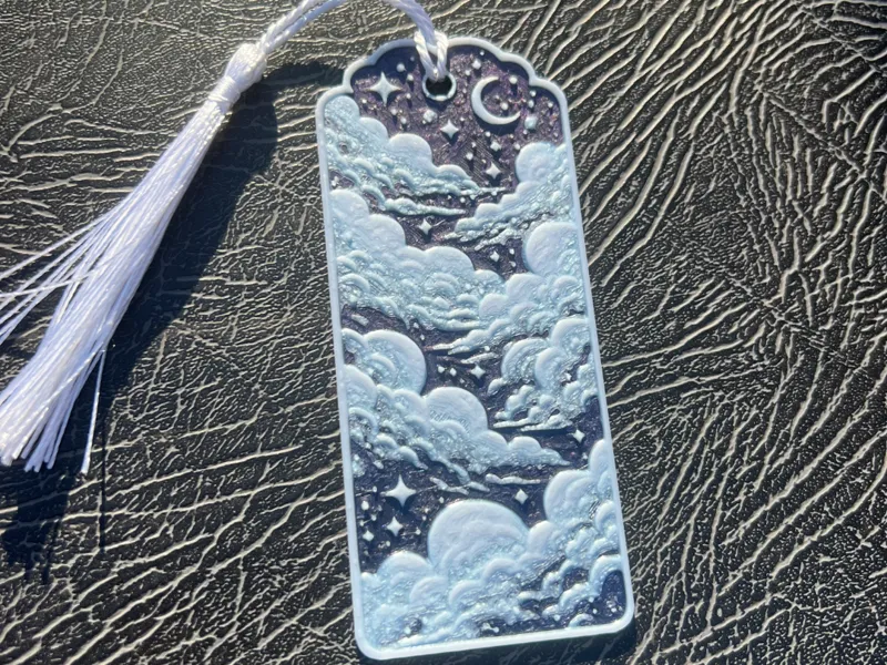 Cloudy Moon Bookmark or Hanger