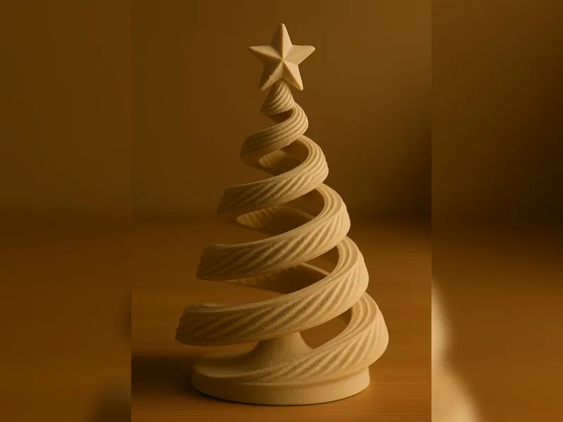 Frosted Twirl — Minimalist Spiral Tree