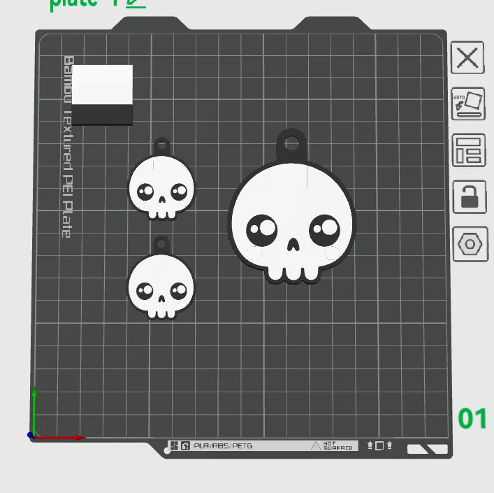 Cute Skull Keychain and Earring Set view 3