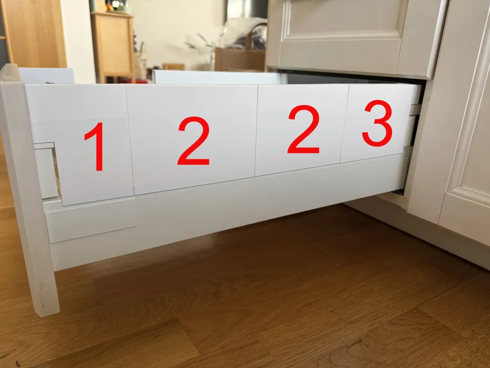 Verre Latéral Pour Tiroir IKEA MAXIMERA - Blanc, 23 5/8 Pouces, Lot De 2, Neuf