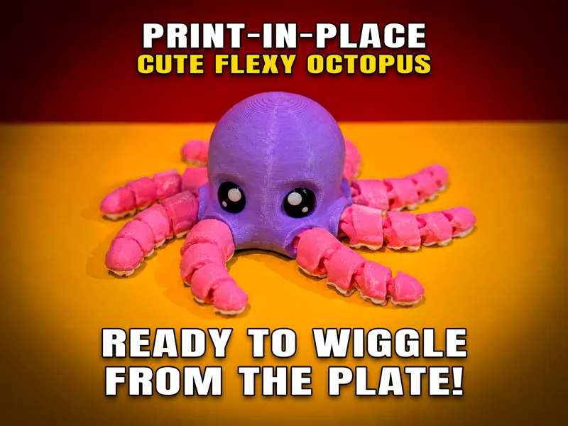 Cute Flexy Octopus (Articulated Fidget Toy)