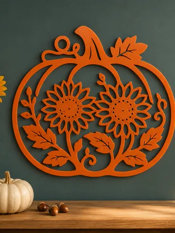 Adorno temático: Sunflower Pumpkin – Autumn Wall Decor — vista de referencia 2