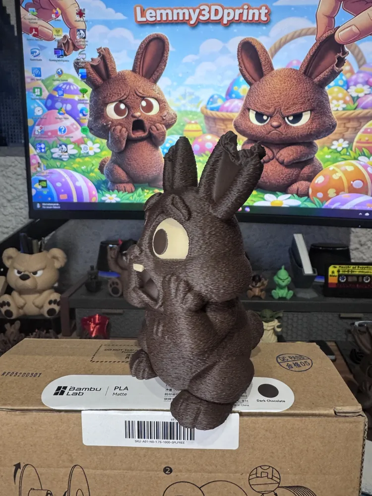Shocked Chocolate Bunny 2.0 - Free 3D Print Model - MakerWorld