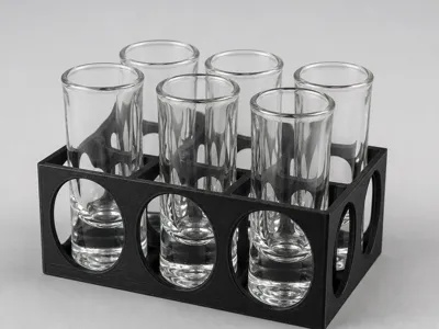 Glass holder for mini-bar fridge - ABS organizer