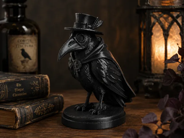 Plague Doctor Raven Statue