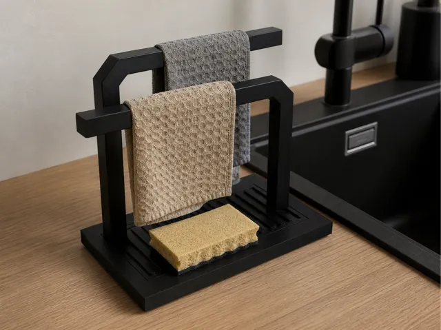 Sink Organizer with Cloth Holder and Drip Tray