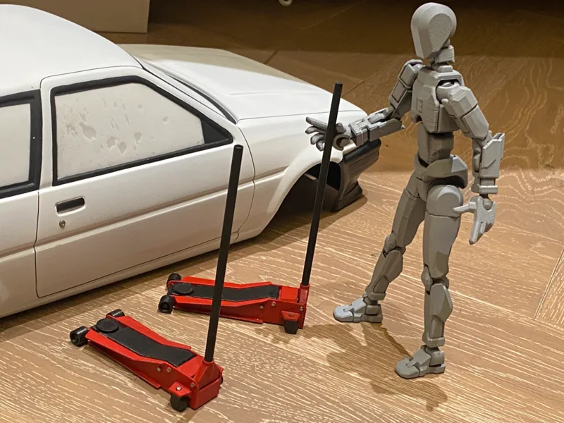 1/10th scale Hydraulic Floor Jack for RC Garage